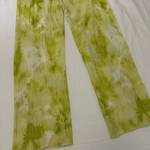 Zara Kids 13-14 Bright Green & White Flowy Pants - Picture 9 of 9